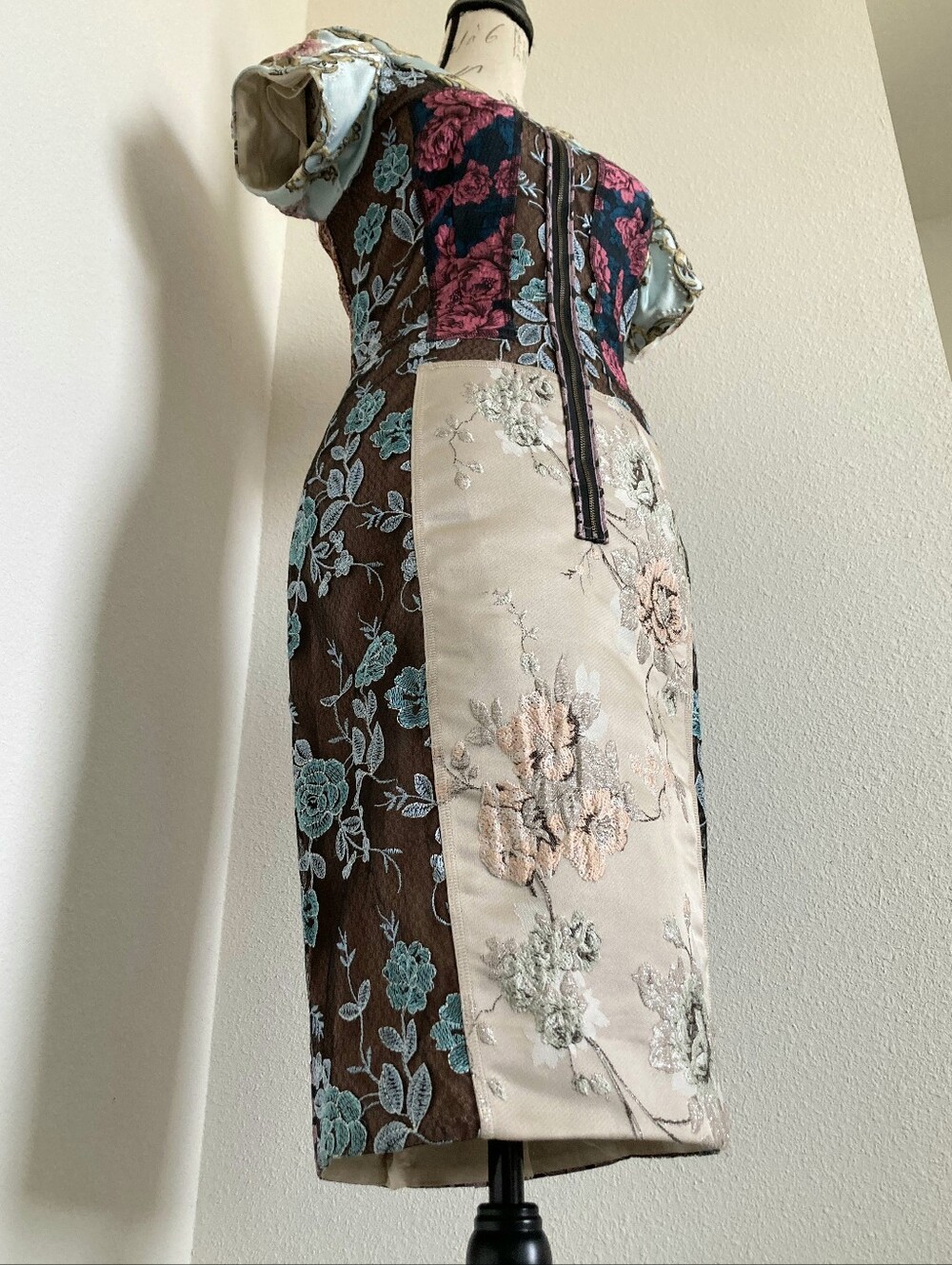 Anthropologie Beguile by Byron Lars Pieced Brocade Sheath Dress 2 Lace Floral - Picture 14 of 17